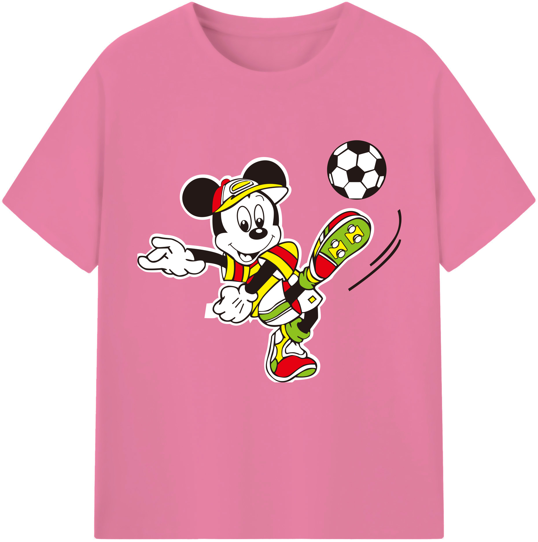 （画像用） ミッキーマウス Mickey Mouse 綿100％半袖Tシャツ（フロントプリント）